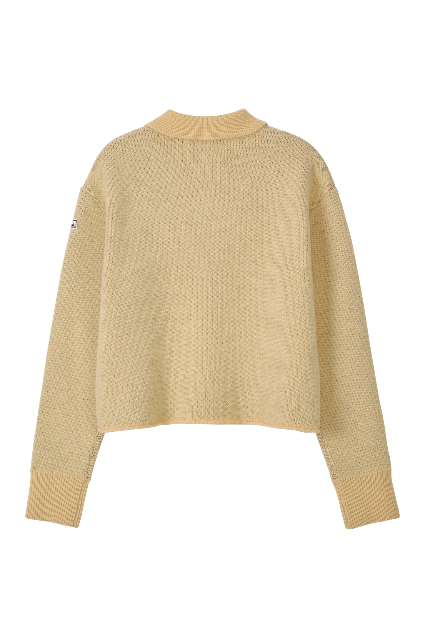 ARGYLE JACQUARD CROP KNIT BEIGE