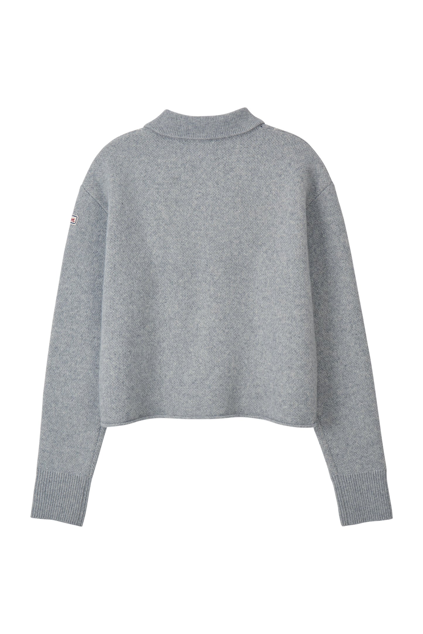 ARGYLE JACQUARD CROP KNIT GRAY
