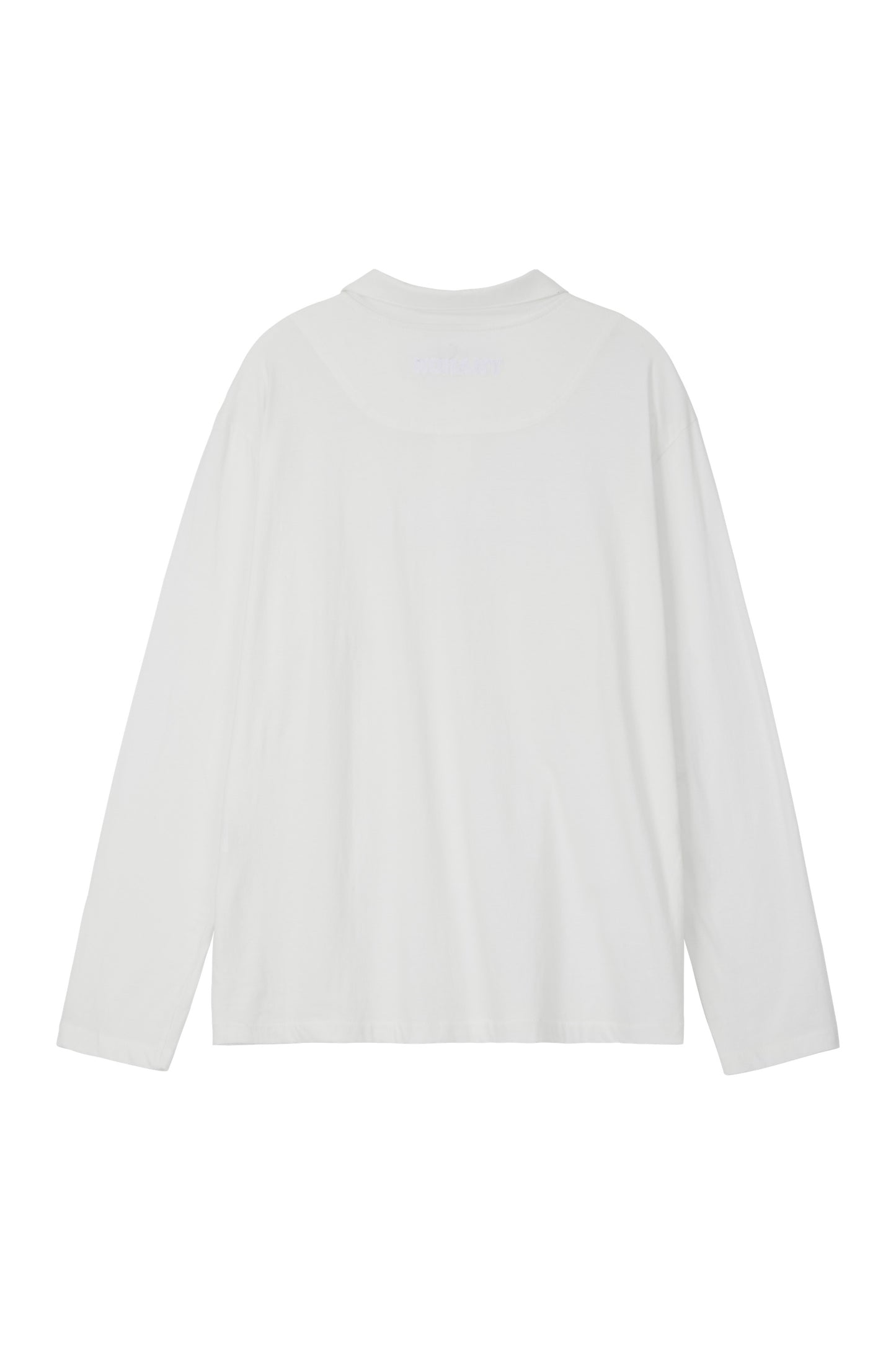 RELAXED LONG-SLEEVE POLO WHITE