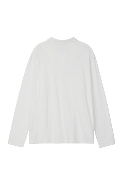 RELAXED LONG-SLEEVE POLO WHITE