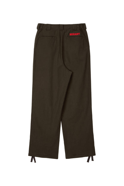LINEN PINTUCK PANTS BROWN
