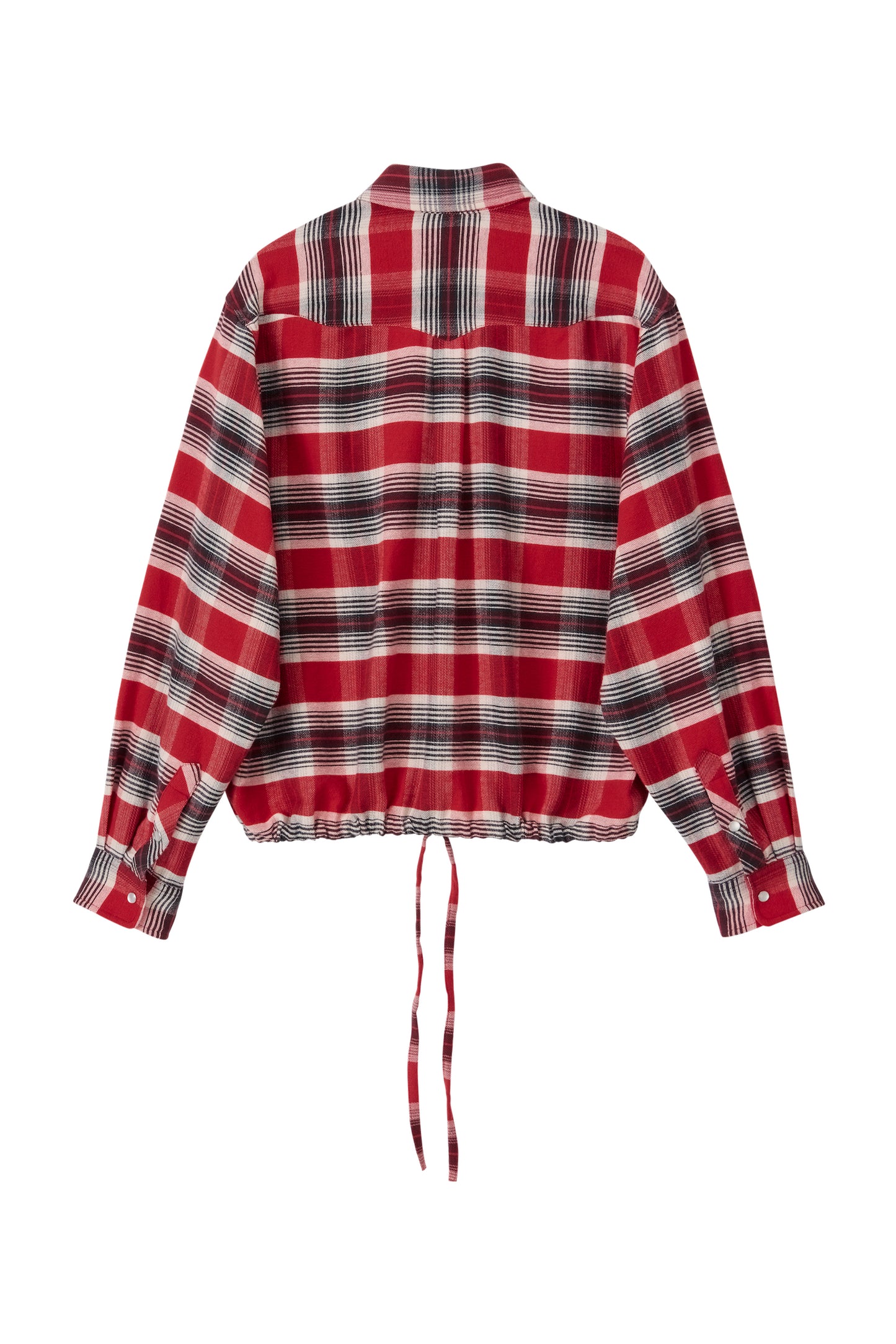 CROPPED WESTERN CHECK SHIRT RED