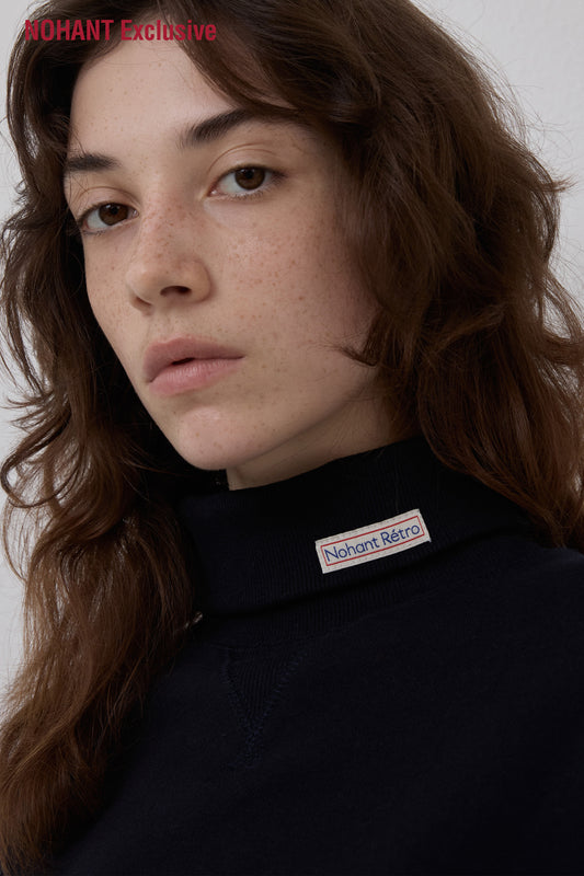 RETRO DAILY TURTLENECK SWEATSHIRT NAVY