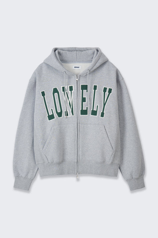 LONELY/LOVELY FLUFF HOODIE ZIP-UP GRAY