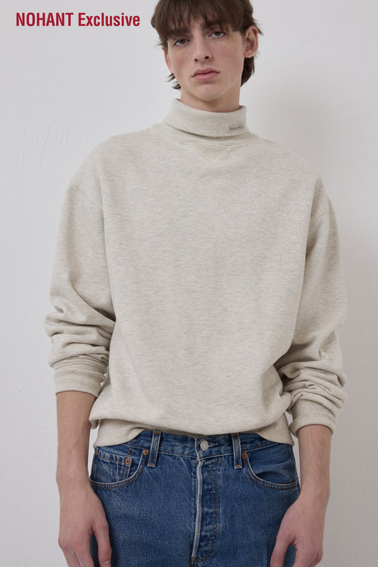 RETRO DAILY TURTLENECK SWEATSHIRT OATMEAL