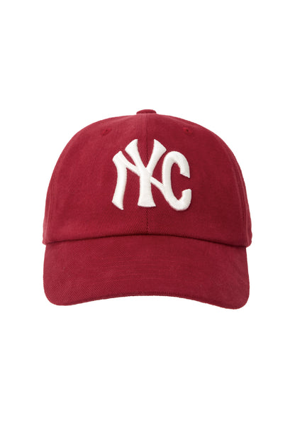 NYC HEAVY COTTON BALL CAP RED