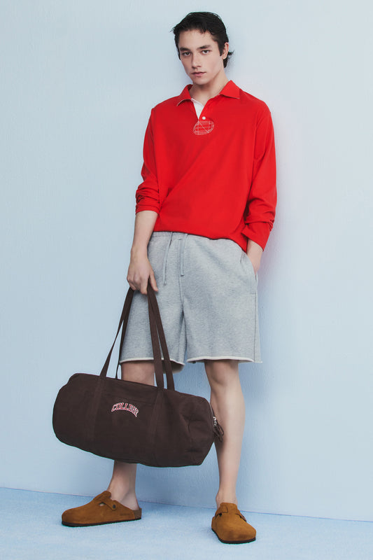 RELAXED LONG-SLEEVE POLO RED