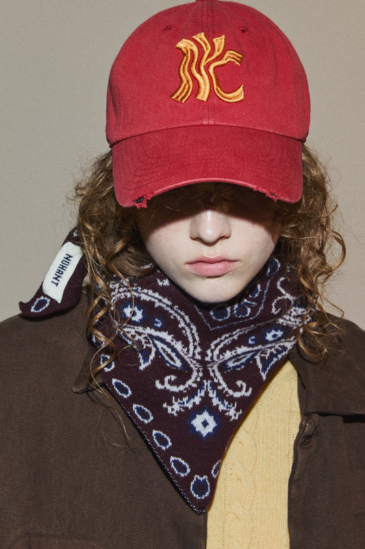 WAVE CITY NYC WASHED BALL CAP RED