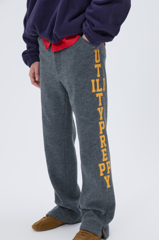 UTILITY PREPPY FLARE WOOL SLACKS GRAY