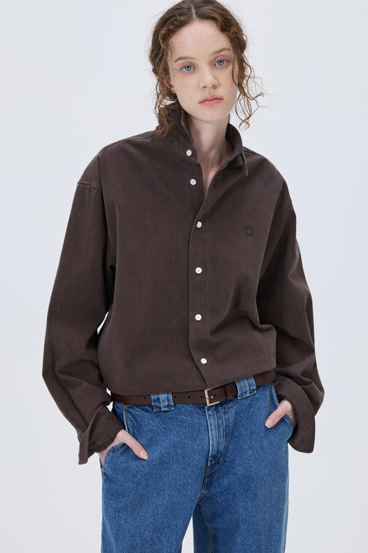 WASHED OXFORD SHIRT BROWN