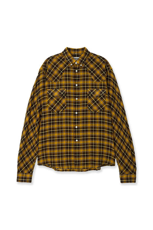 SOFT SHEER CHECK SHIRT YELLOW