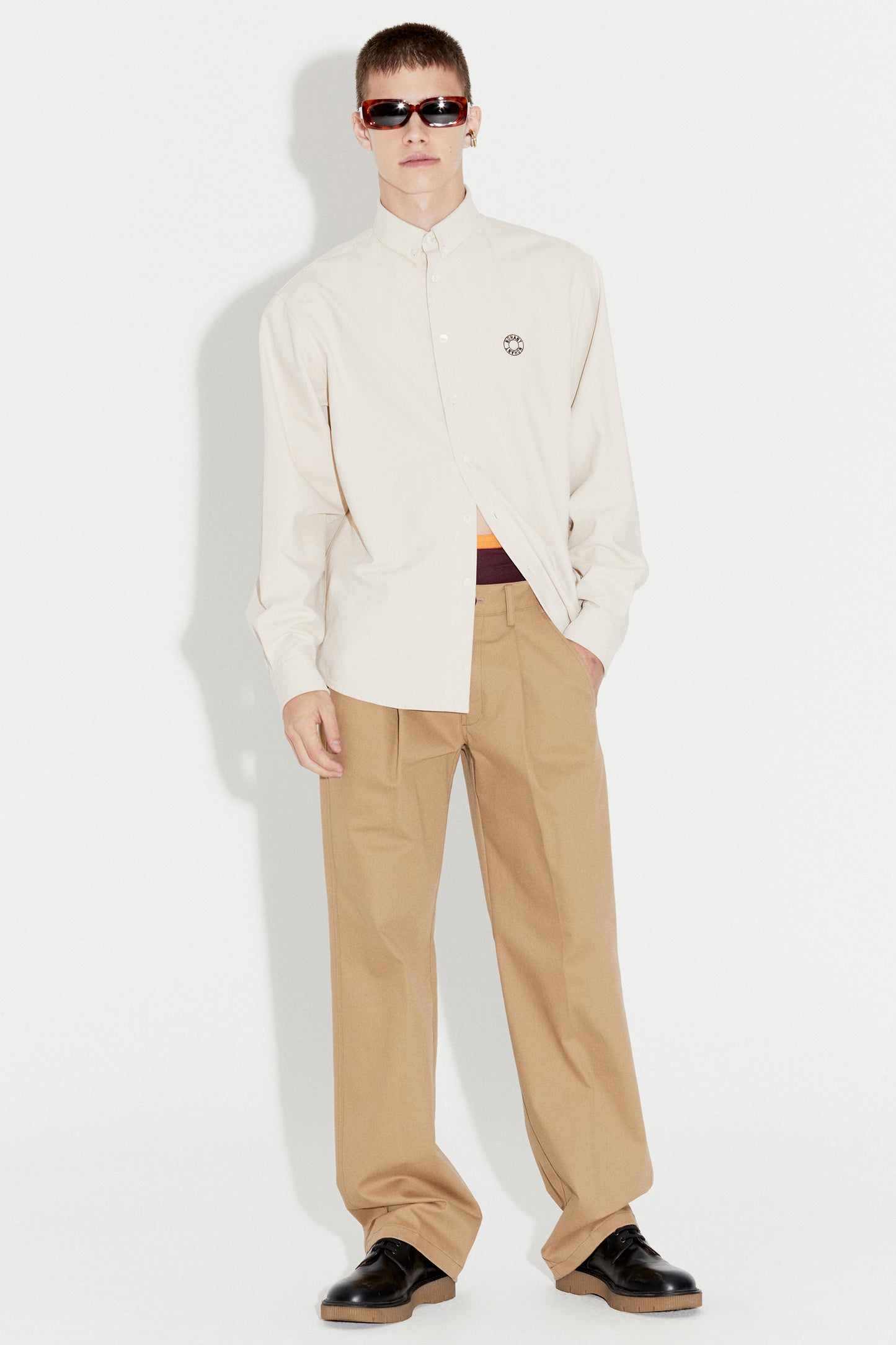 LOGO OXFORD SHIRT BEIGE