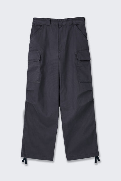 WASHED UTILITY CARGO PANTS CHARCOAL
