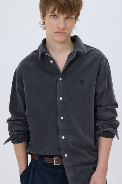 WASHED OXFORD SHIRT CHARCOAL