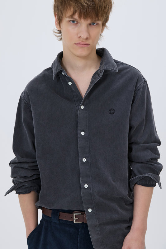 WASHED OXFORD SHIRT CHARCOAL