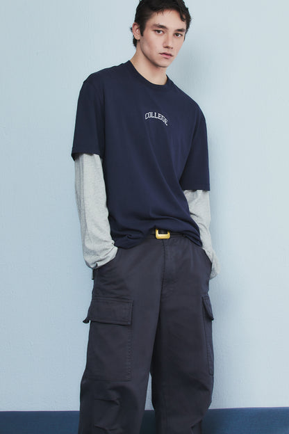 COLLEGE LOGO T-SHIRT NAVY