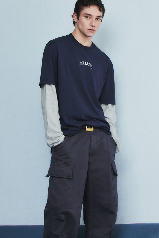 COLLEGE LOGO T-SHIRT NAVY