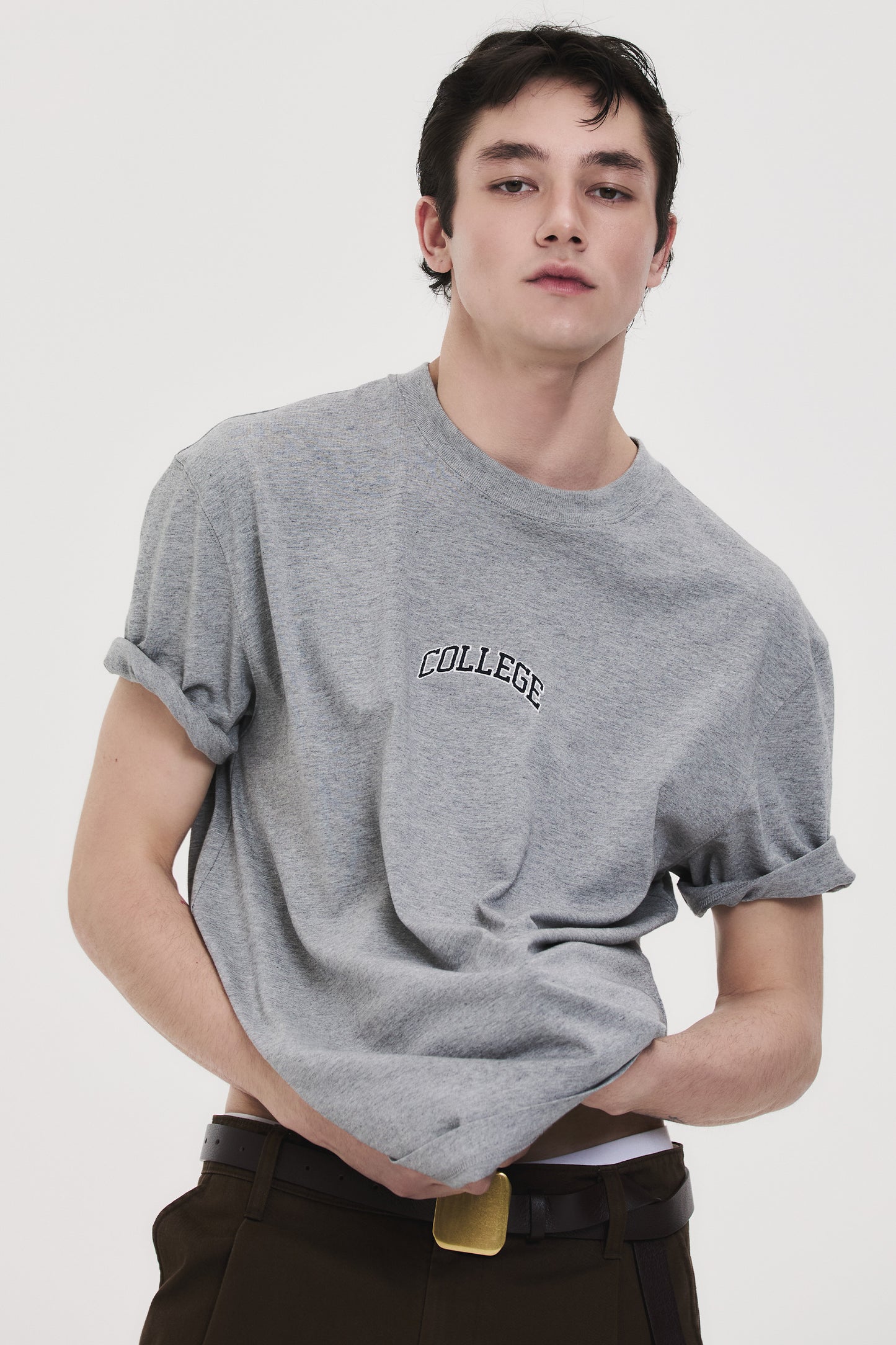 COLLEGE LOGO T-SHIRT GRAY