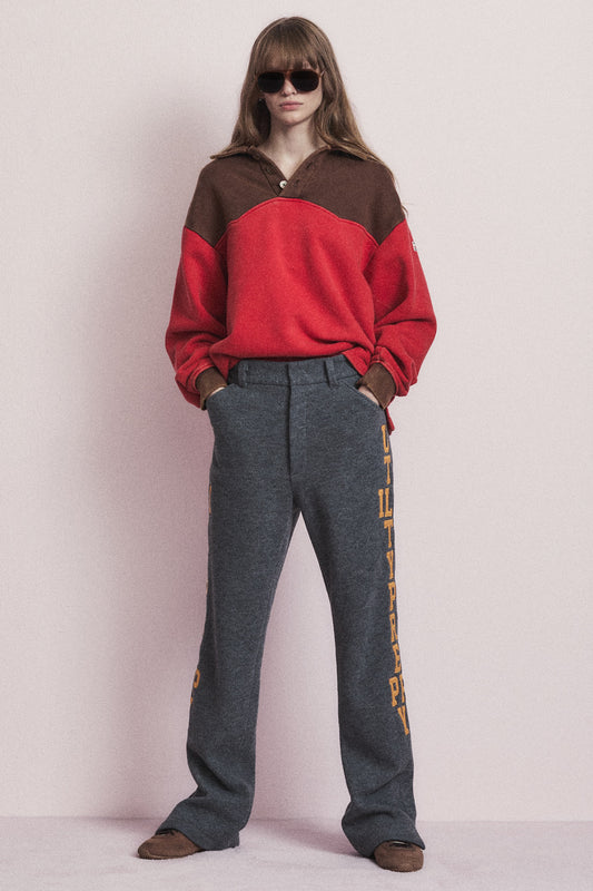 WESTERN COLOR BLOCK SWEATSHIRT RED