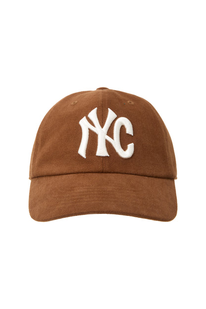 NYC HEAVY COTTON BALL CAP BROWN