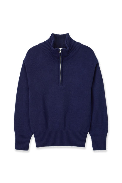90's QUARTER-ZIP KNIT NAVY