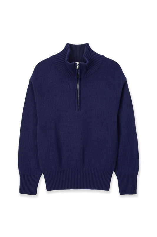 90's QUARTER-ZIP KNIT NAVY