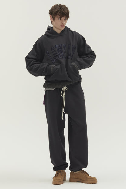 LONELY/LOVELY FLUFF HOODIE CHARCOAL-NAVY