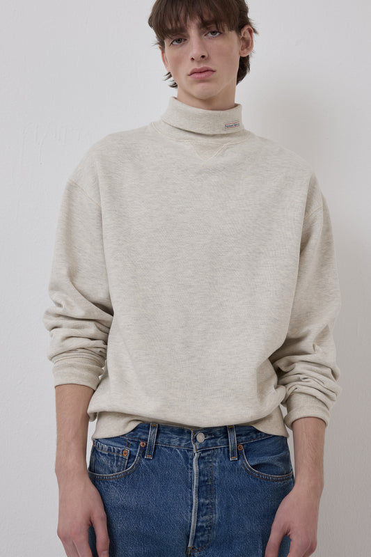 RETRO DAILY TURTLENECK SWEATSHIRT OATMEAL