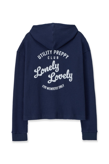 UTILITY PREPPY WAFFLE HOODIE NAVY