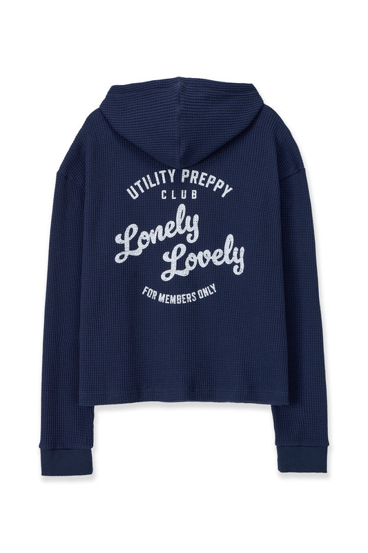 UTILITY PREPPY WAFFLE HOODIE NAVY