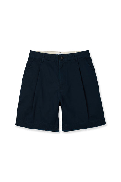 FRINGED CHINO SHORTS NAVY