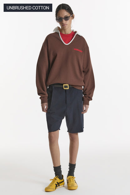 CLASSIC V-NECK SWEATSHIRT BROWN