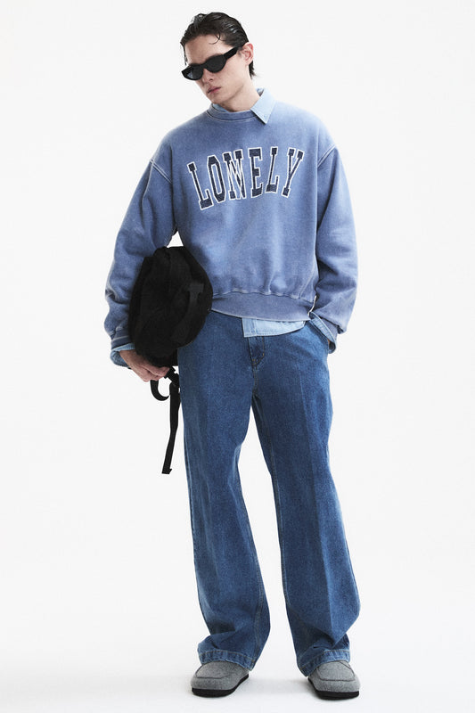 LONELY/LOVELY WASHED SWEATSHIRT BLUE
