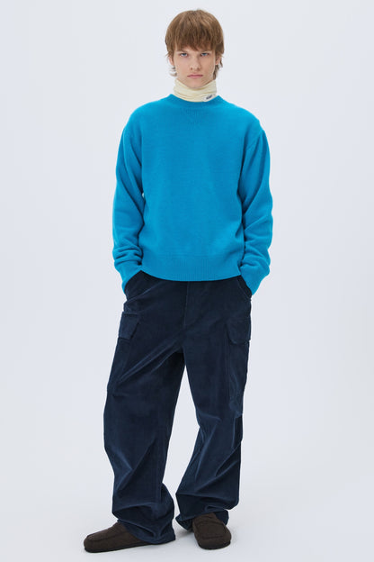 ESSENTIAL CASHMERE KNIT SWEATER BLUE