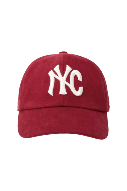 NYC HEAVY COTTON BALL CAP RED