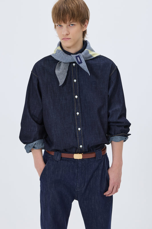 WASHED DENIM SHIRT DARK BLUE
