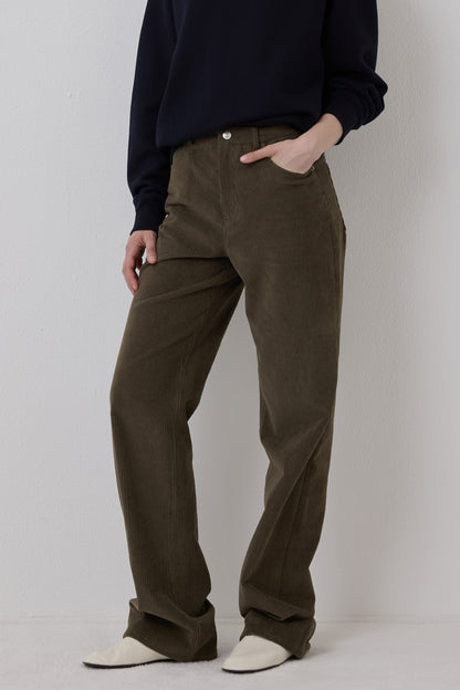 EASY UNIFORM CORDUROY PANTS KHAKI(WOMEN'S)-COMING SOON