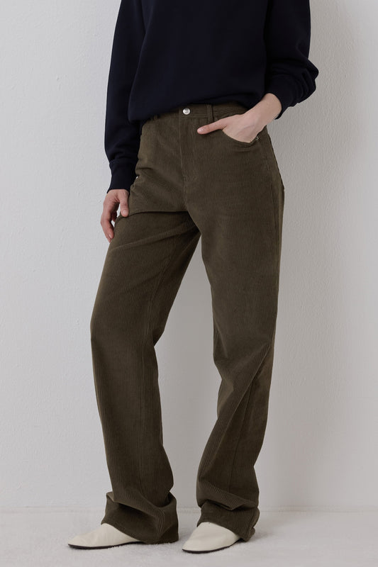 EASY UNIFORM CORDUROY PANTS KHAKI(WOMEN'S)-COMING SOON