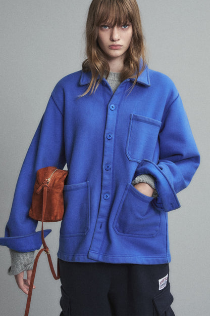 WASHED HEAVYWEIGHT FRENCH JACKET BLUE