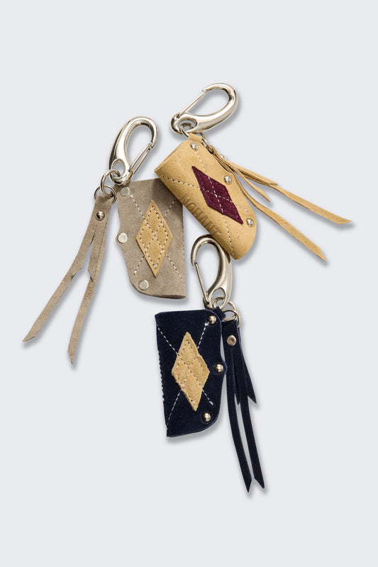 ARGYLE PREPPY LEATHER KEYRING
