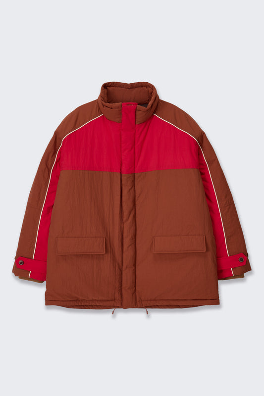 COLOR BLOCK PADDING JUMPER BROWN