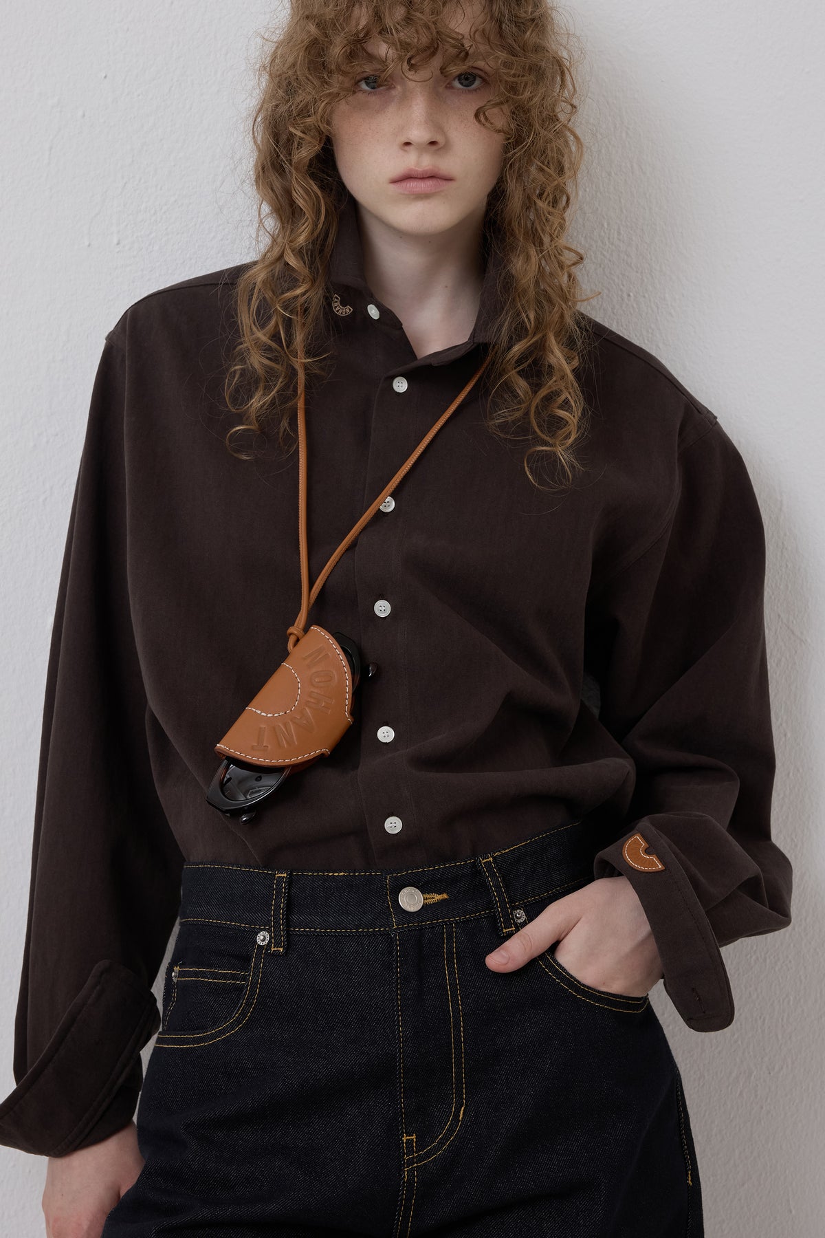 WIRE OXFORD SHIRT BROWN