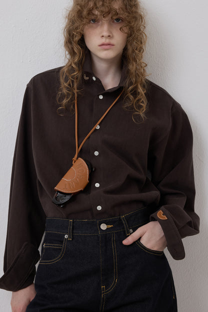 WIRE OXFORD SHIRT BROWN