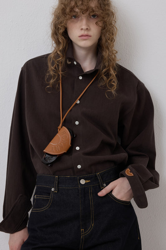 WIRE OXFORD SHIRT BROWN