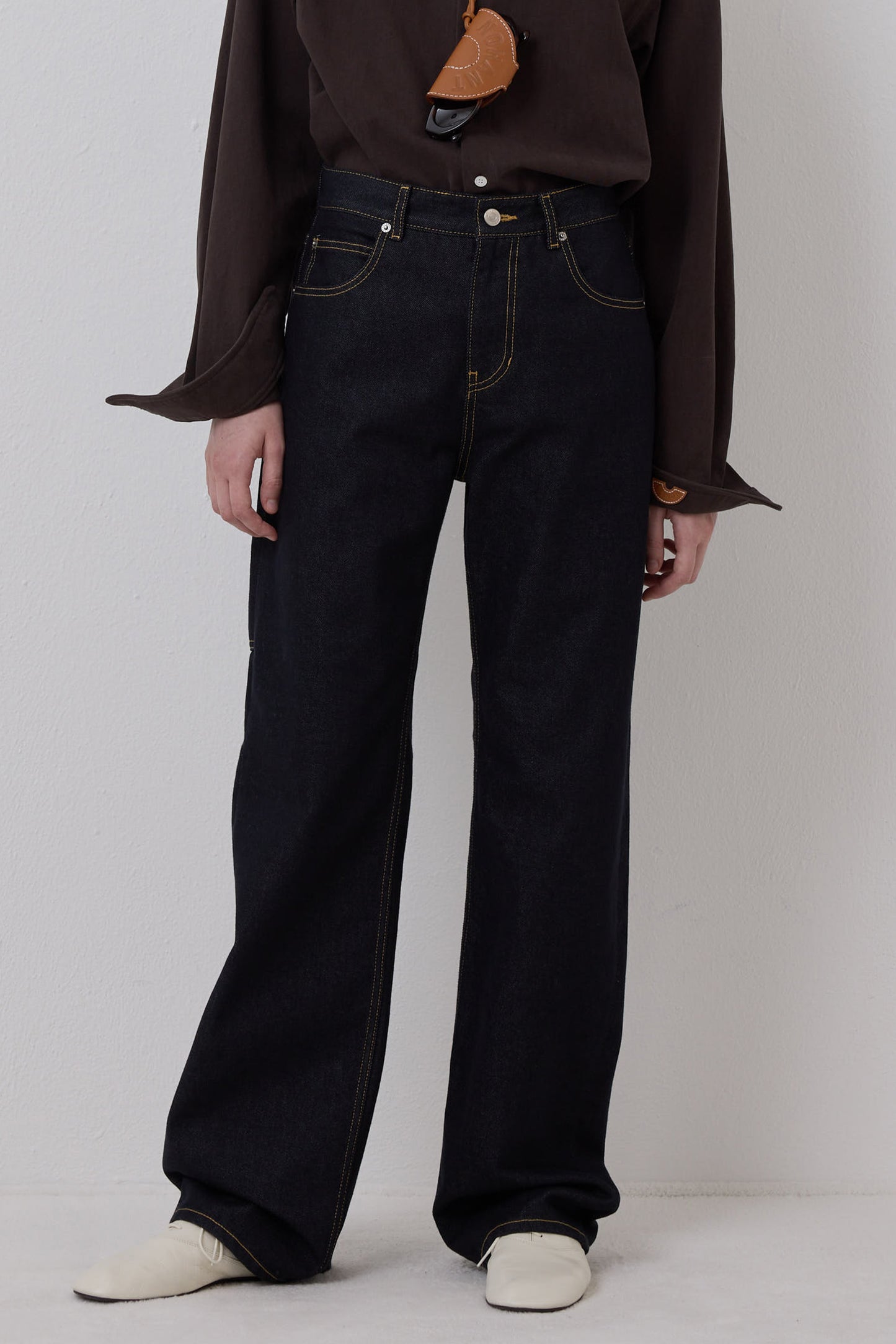 EASY UNIFORM DENIM PANTS DARK BLUE(WOMEN'S)