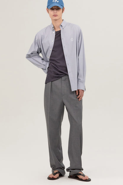 RELAXED POPLIN SHIRT LIGHT GRAY