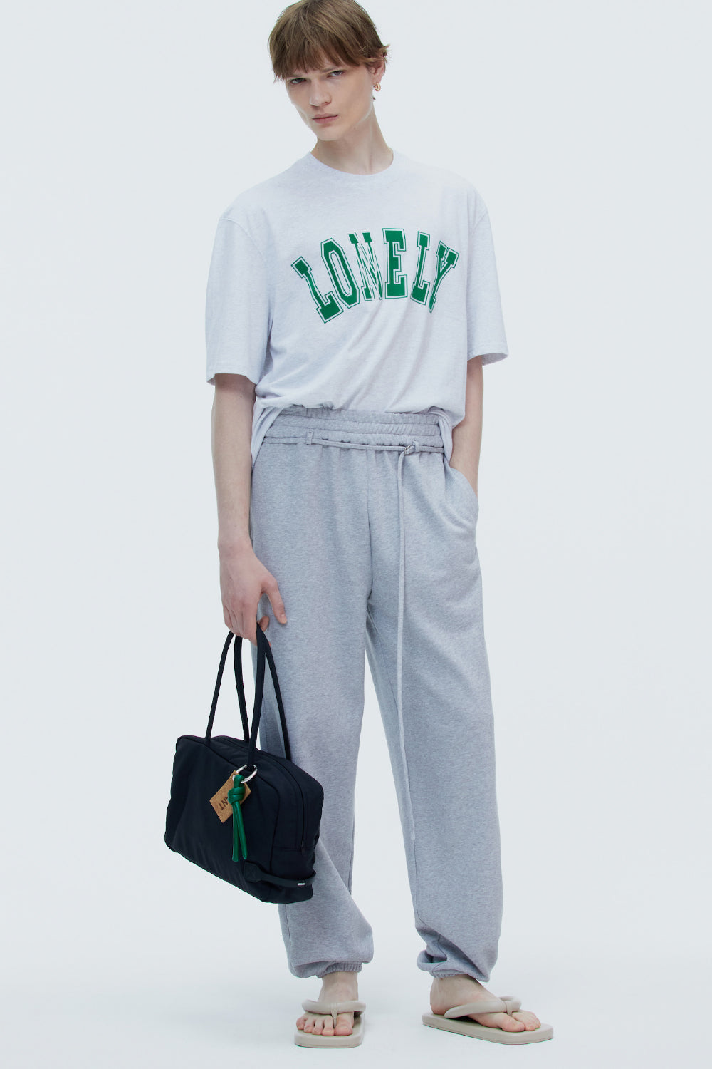 LONELY/LOVELY SHORT SLEEVE T SHIRT ASH GRAY-GREEN