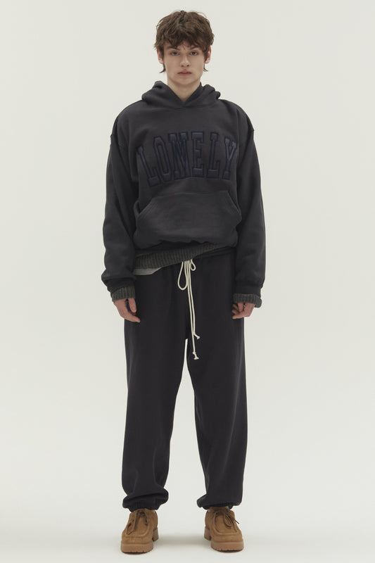 LONELY/LOVELY FLUFF HOODIE CHARCOAL-NAVY