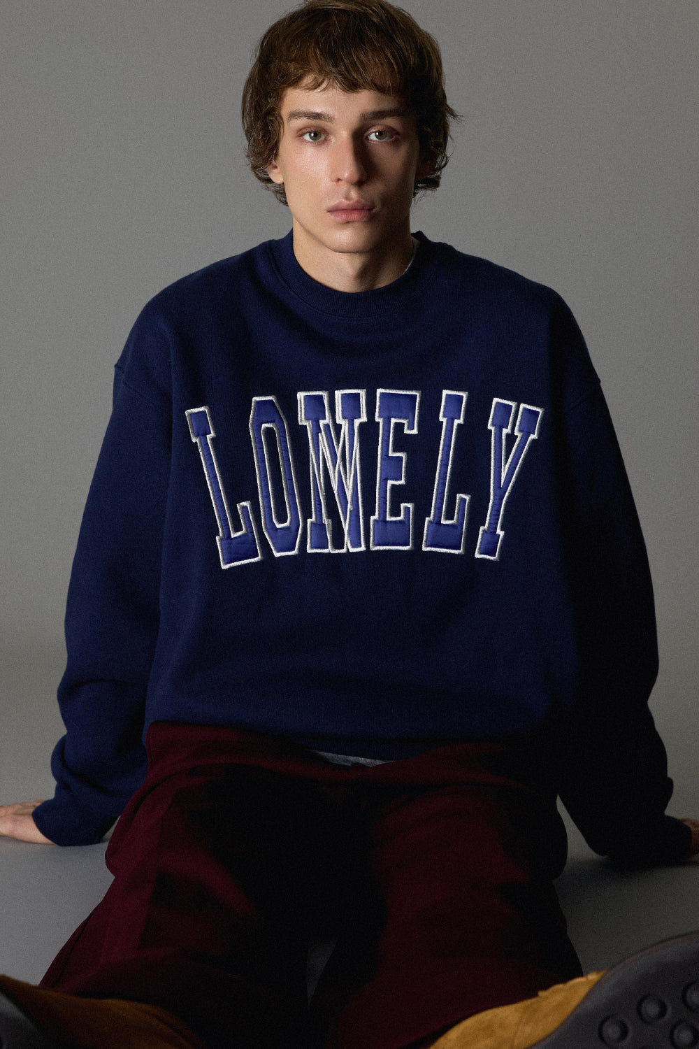 LONELY/LOVELY FLUFF SWEATSHIRT NAVY-BLUE