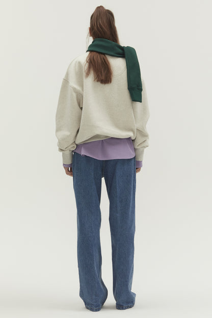 LONELY/LOVELY FLUFF SWEATSHIRT OATMEAL-PURPLE